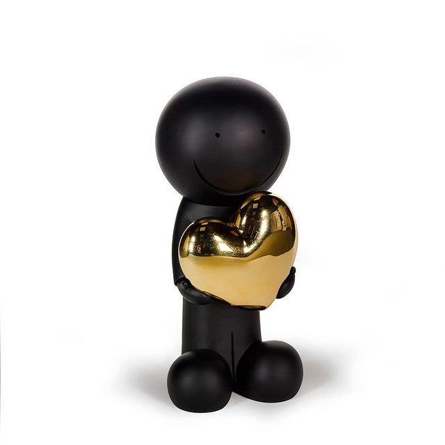 One Love Black And Gold Resin Sculpture by Artist Doug Hyde