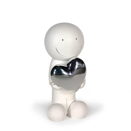 One Love White And Silver Resin Sculpture by Artist Doug Hyde