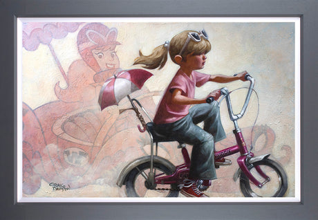 The Glamour Girl Of The Gas Pedal Framed Canvas By Artist Craig Davison